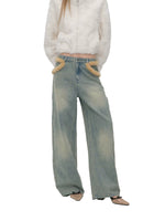 Vintage Washed Wide Leg Jeans