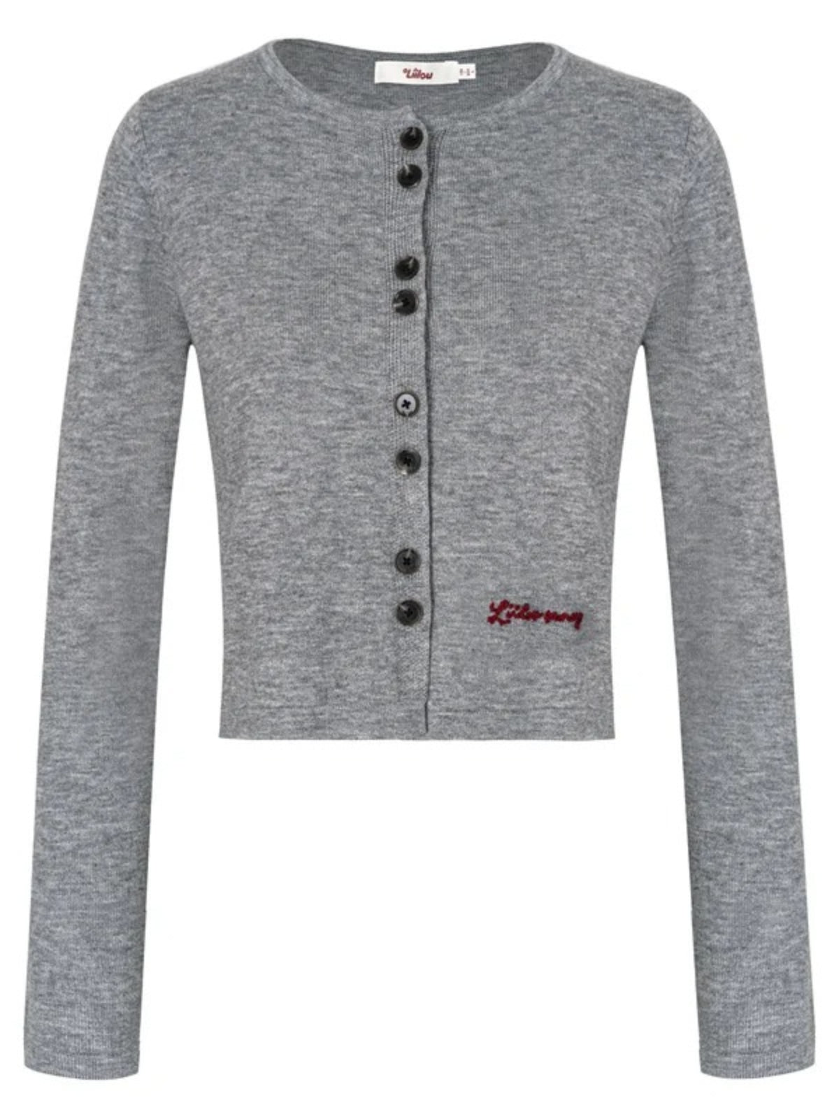 Chain Embroidered Cropped Knit Cardigan