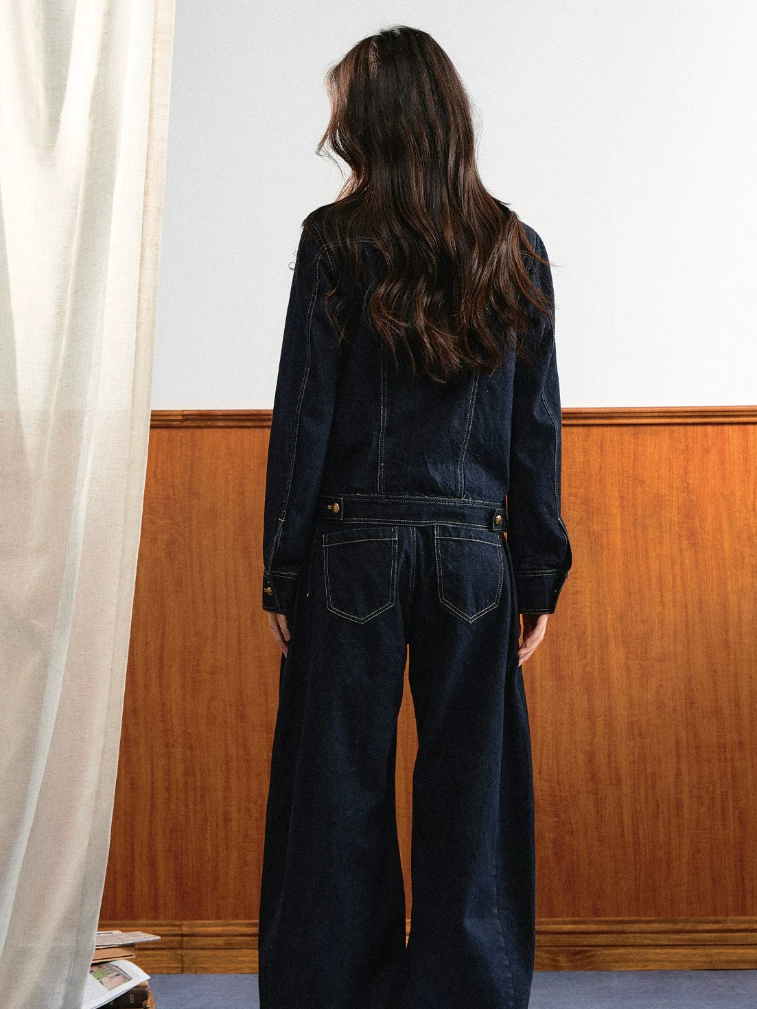 Gold Button Denim Set