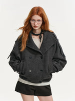 Vintage Double Breasted Stand-Collar Jacket