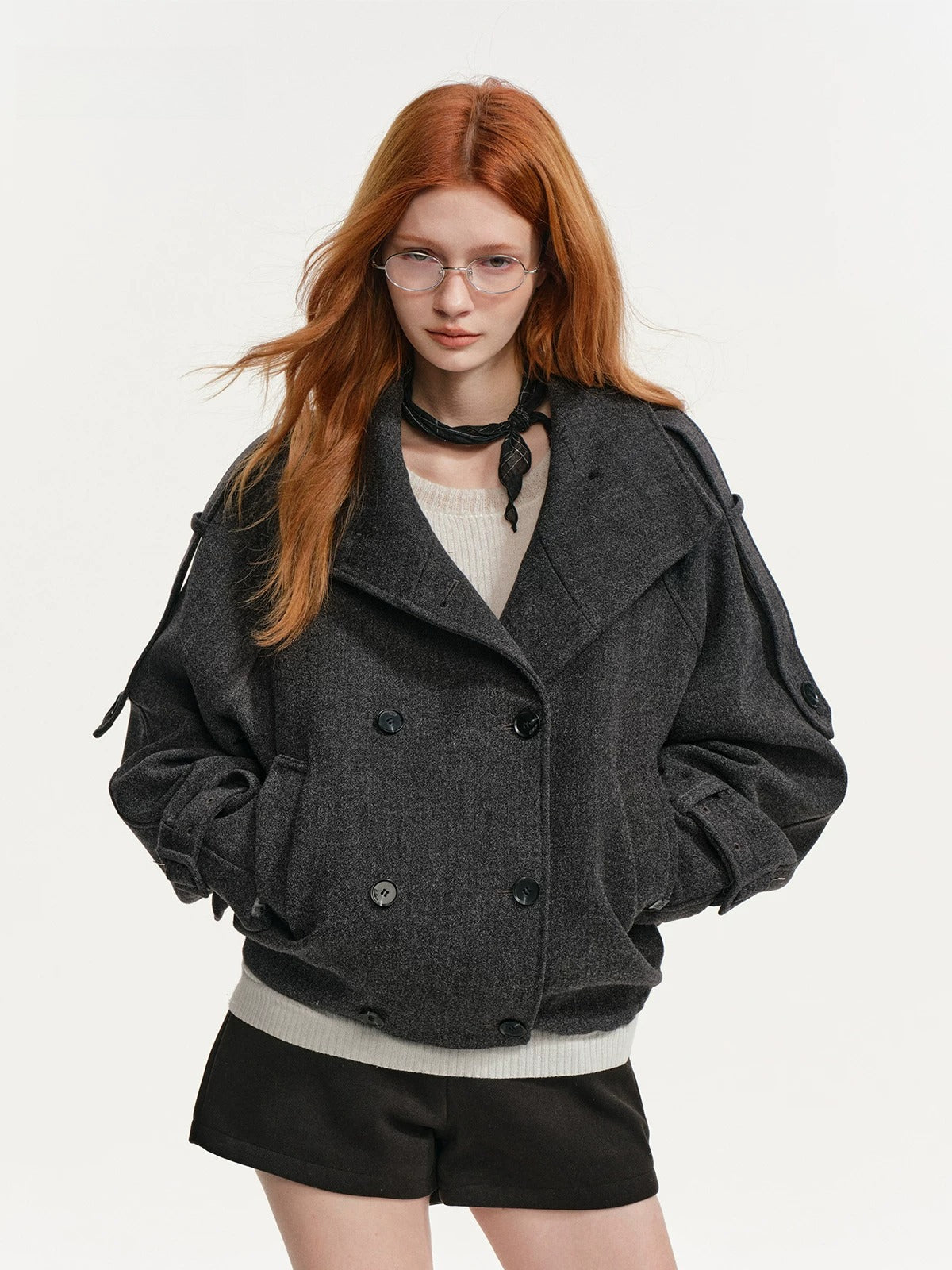 Vintage Double Breasted Stand-Collar Jacket