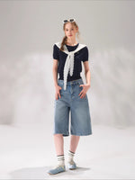 Striped Knit Sailor Top