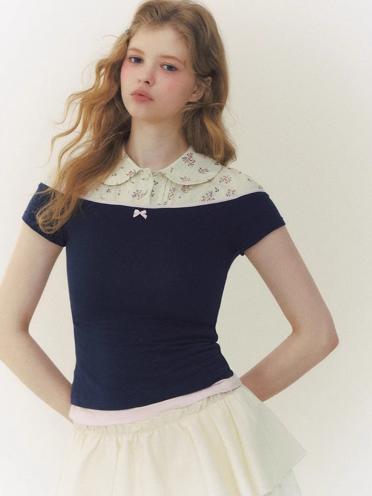Layered Doll Collar Shirt