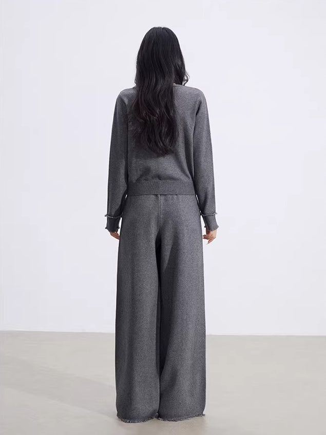 Black &amp; Gray Layered Knit Set