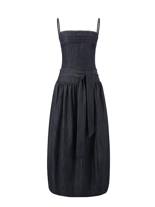 Pleated Tie Cami Dress