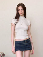 Mock Neck Knit Tee