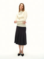 Ivory White Slim-Fit Hand-Stitched Brick Sweater
