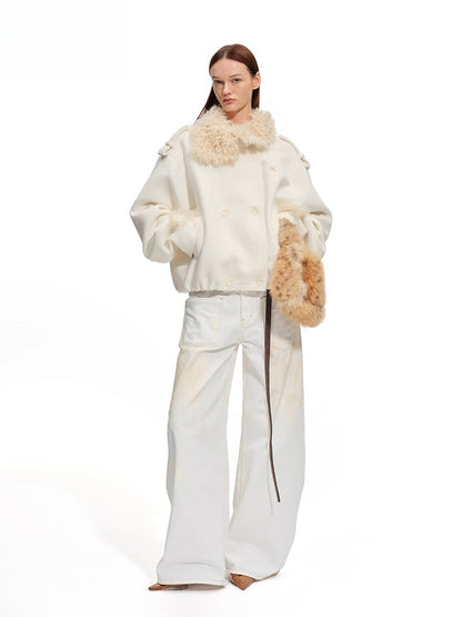 Polar Washed Twill Denim Wide-Leg Jeans