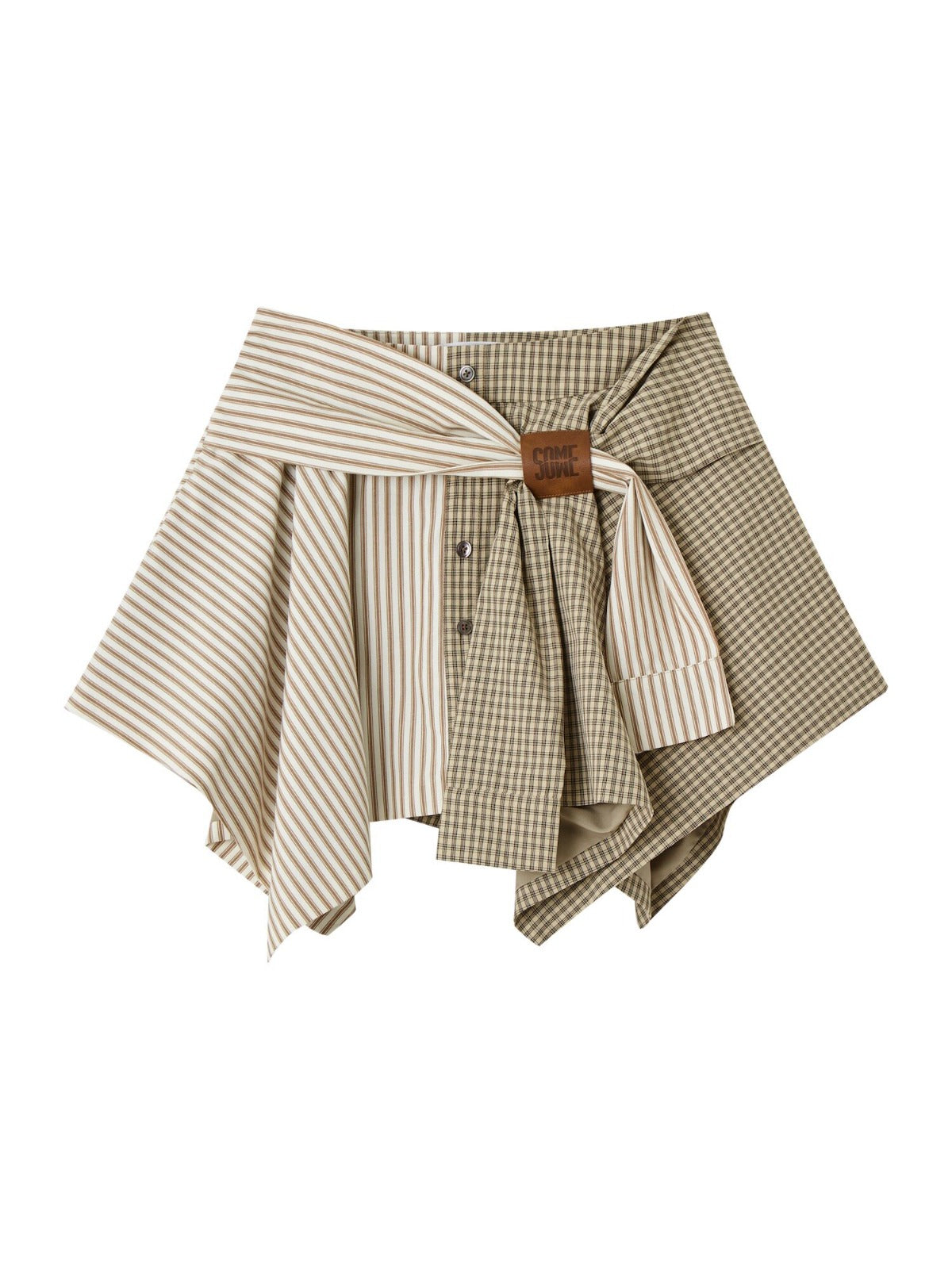 Vintage Plaid Asymmetric Skirt