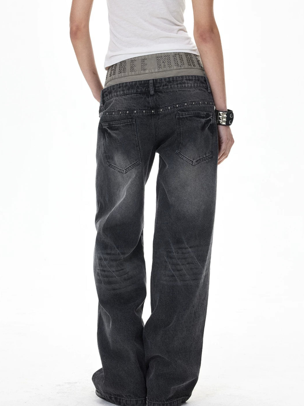Studded Wide Leg Jeans