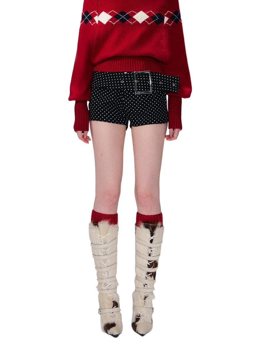 Polka Dot Belt Shorts