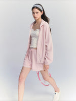 Linen Blend Hoodie Set