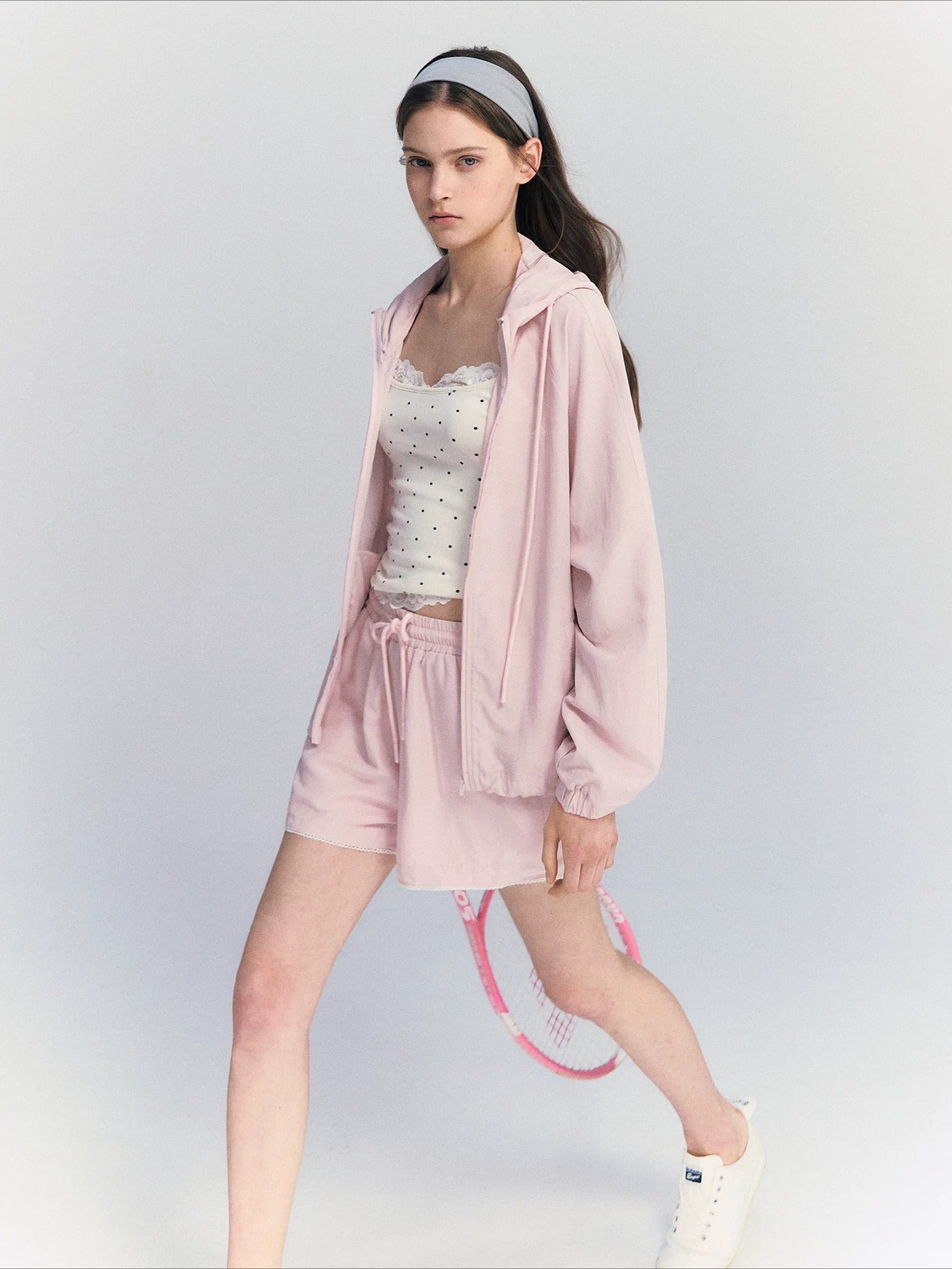 Linen Blend Hoodie Set