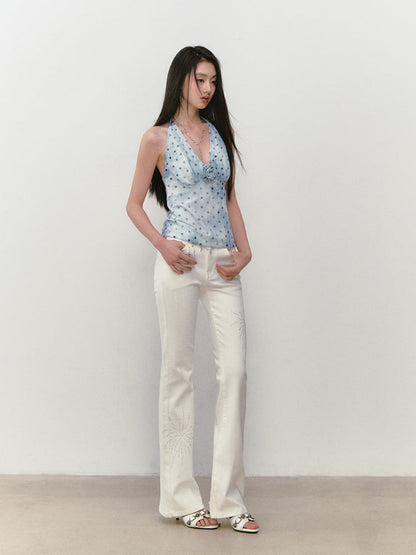 Polka Dot Rose Halter Vest