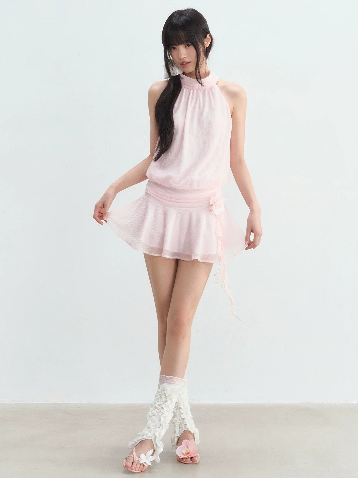 Textured Halter Dress