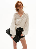 Striped Tie Waist Blouse