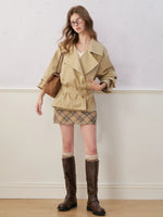 Cotton Belted Short Trench Coat