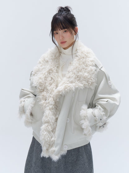 Eco Fur Leopard PU Padded Parka