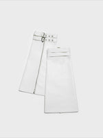 White Leather Leg Warmers