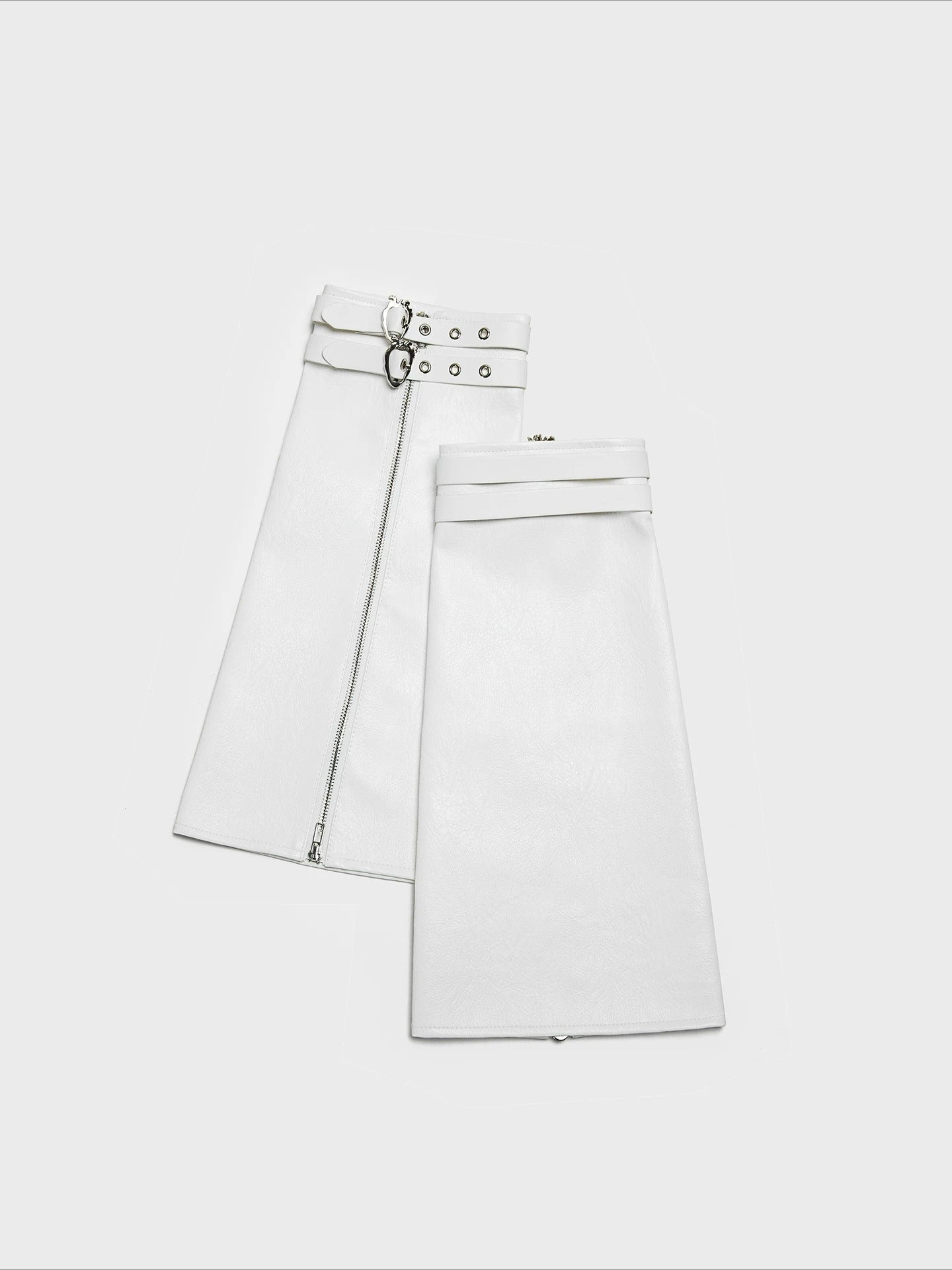 White Leather Leg Warmers