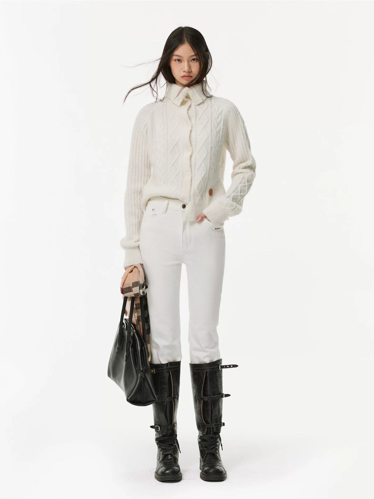 Frost Knit Cable Cardigan Sweater