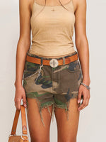 Compass Wild Denim Shorts Army Green Camouflage