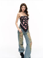 Air Garden Satin Scarf Top