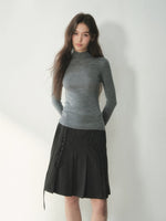 Pure Wool Mock Neck Knit Top