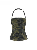 Camo Plush Halter Top