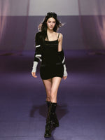 Sheer Knit Strappy Dress