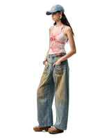 Mud-dyed Washed Jeans