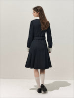 Vintage Mock-Layer Trench Dress
