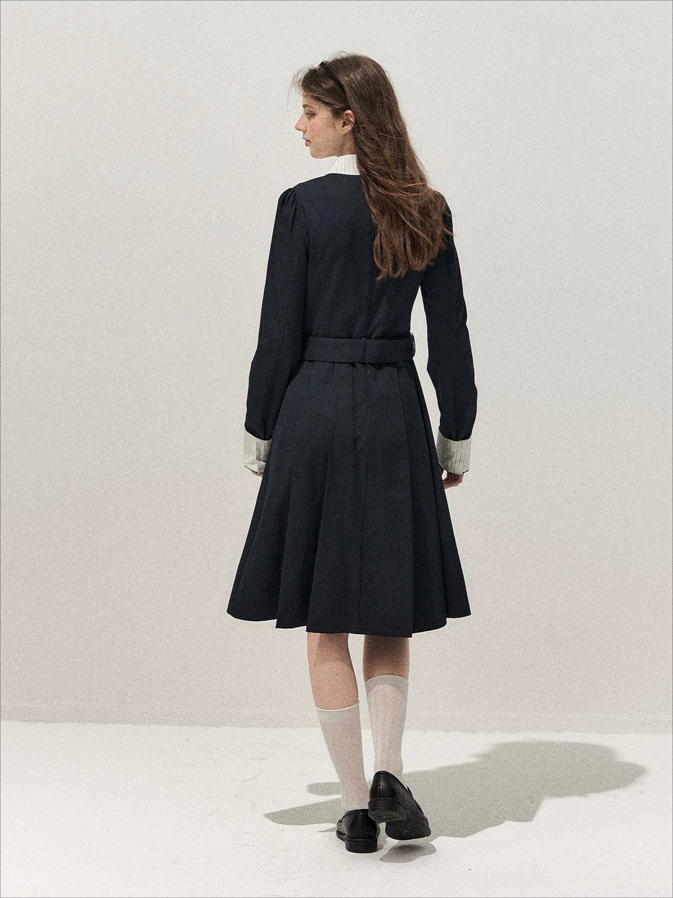 Vintage Mock-Layer Trench Dress