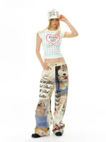 Flocked Star Print T-Shirt
