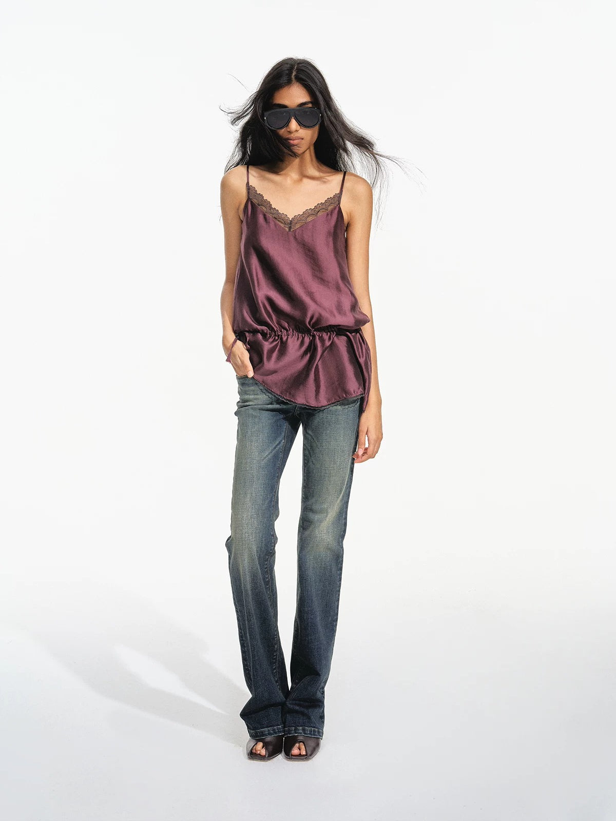 Lyocell Satin Lace Cami Top