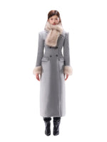 Wool-Blend Hourglass Double-Breasted Coat