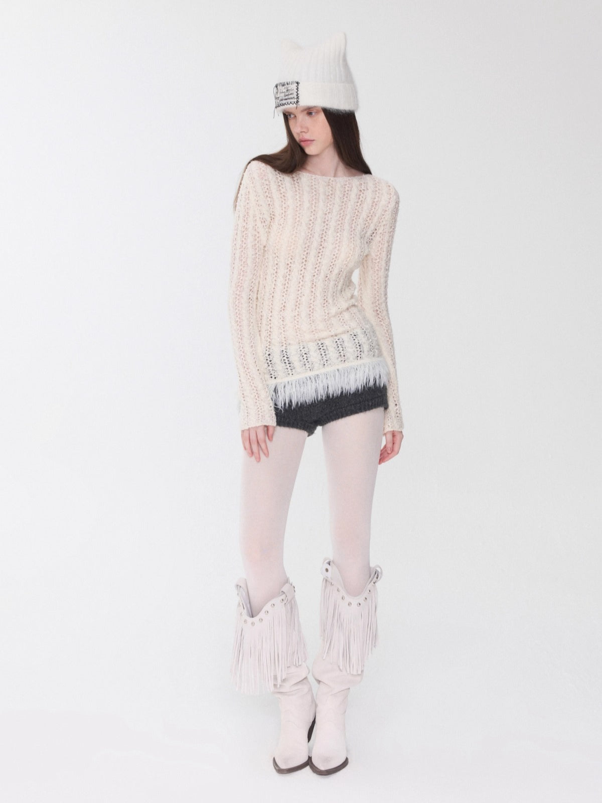 Fair Isle Pony Jacquard Knit Short Cardigan &amp; Shorts Set