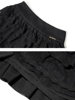Retro Ballet Lace Tiered Mini Skirt