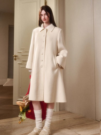 Playful Winter 100% Wool Cape Coat