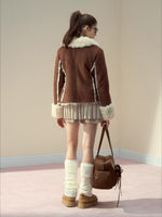 Suede Fleece Toggle Coat