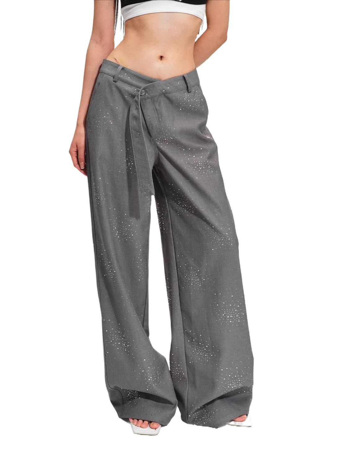 Rhinestone Wide Pants
