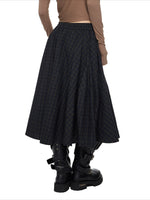 Plaid Gathered Midi Skirt