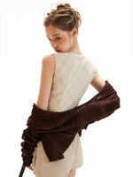 Asymmetric Pearl Chiffon Layered Top