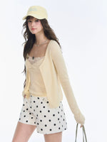 Lace V-Neck Knit Cardigan Set