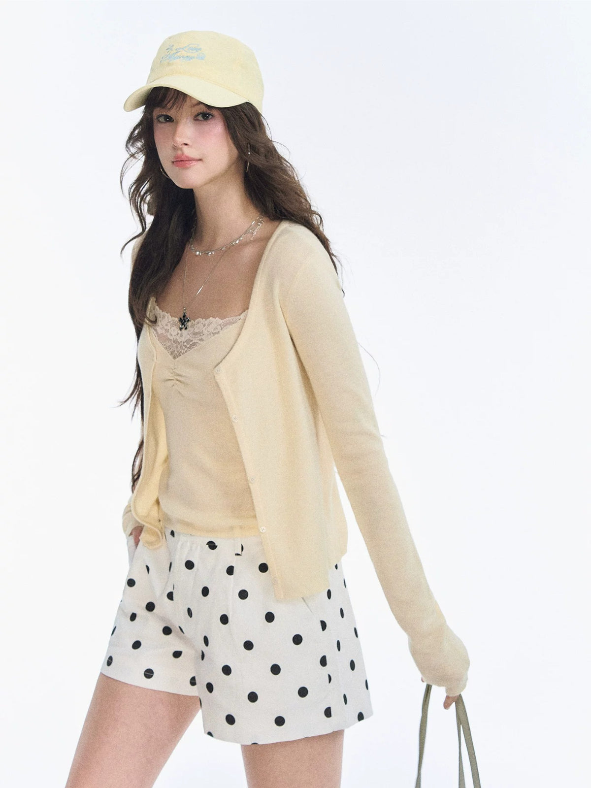 Lace V-Neck Knit Cardigan Set