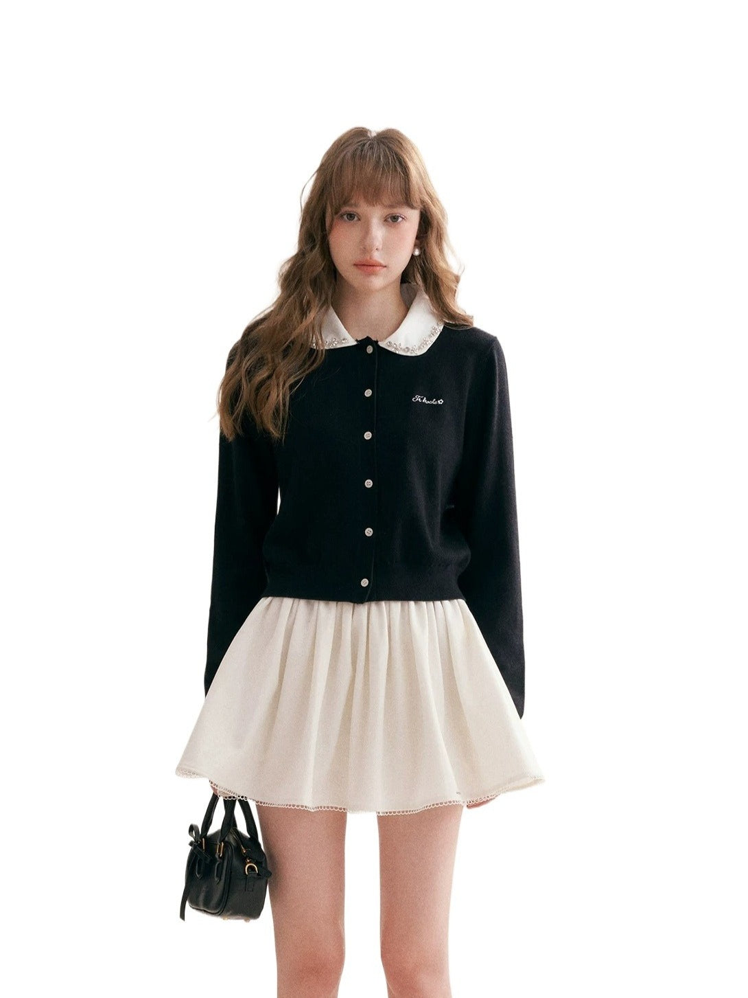 Beaded Collar Cardigan