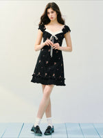 Floral Square Neck Dress