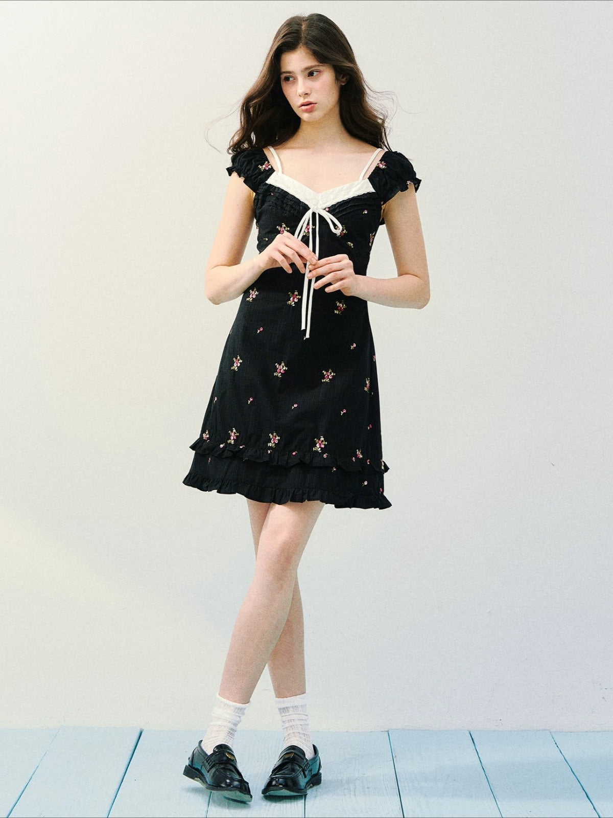 Floral Square Neck Dress
