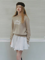 Minimal Letter Jacquard Knit Sweater