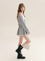 Lace Trim Sweatshirt Dress
